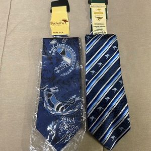 NWT set of two men’s silk ties kangaroo 🦘 blue